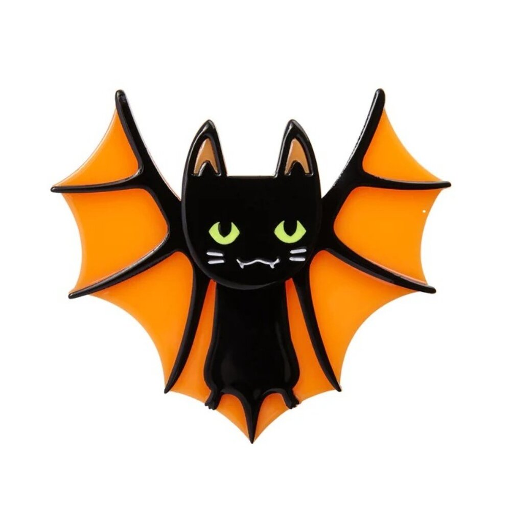 Erstwilder Bat Cat Brooch Halloween Brooch NWT Retired 2017 - Picture 5 of 7